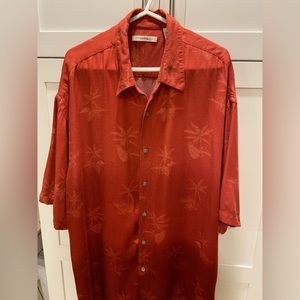 Campia Moda Mens Red Ombre Print
Short Sleeve Button Down Shirt Size XL